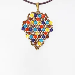 Pendant 30cm - Xochitl Grapes-Chocolate Leather - Pendant 30cm - Laiton bronze